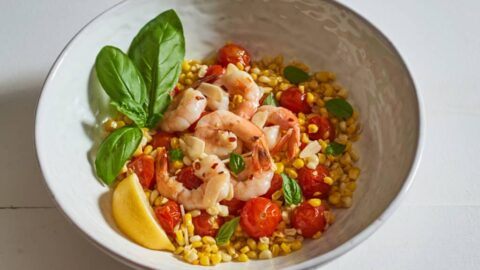 Summer Shrimp Scampi with Tomatoes and Corn Recipe