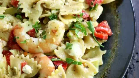 Creamy Pesto Shrimp Pasta Recipe